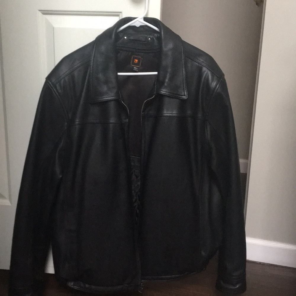 Black leather jacket
